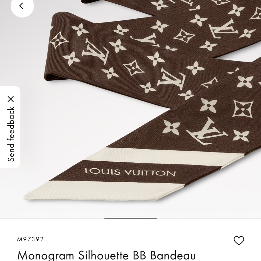 Louis Vuitton Brown and Cream Monogram Bandeau Scarf